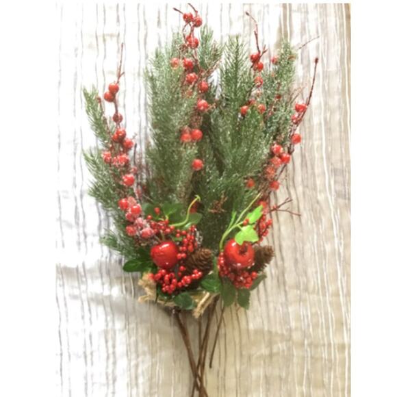 Red Berry and Bells Decorations Vase Filling - Picture 2 of 5